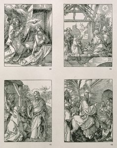 A „Kis szenvedély” sorozat (TL-BR): Az Angyali üdvözlet; A Pásztorok imádata; Krisztus búcsút vesz anyjától; Krisztus belépése Jeruzsálembe, kocsma. 1511